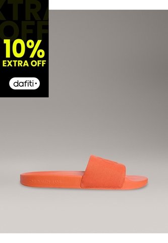 Sandalias Naranja De Lona Con Logo Calvin Klein Calvin Klein