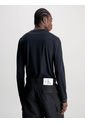 Camiseta De Manga Larga Elástica Slim Con Logo Hombre Negro Calvin Klein de Calvin Klein