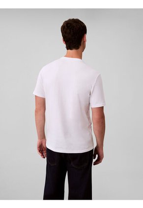 Camiseta Blanca Con Micro Monograma Bordado Calvin Klein