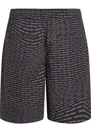 Bermuda Negra Estampada Con Logo Calvin Klein