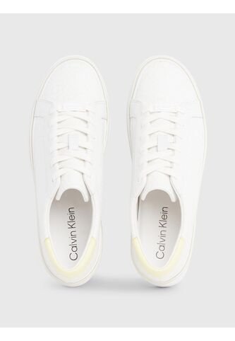 Tenis Blanco Blanco Con Plataforma Y Monograma Calvin Klein Calvin Klein