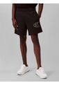 Pantaloneta Negra De Punto De Canalé Con Monograma Bordado Calvin Klein de Calvin Klein