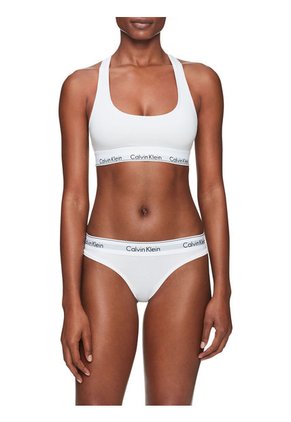 Pantie Tanga Blanca En Algodón Calvin Klein