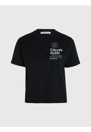 Camiseta Relaxed Con Estampado En La Espalda Mujer Negro Calvin Klein