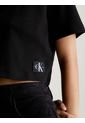 Camiseta Cropped Tipo Polo Mujer Negro Calvin Klein de Calvin Klein