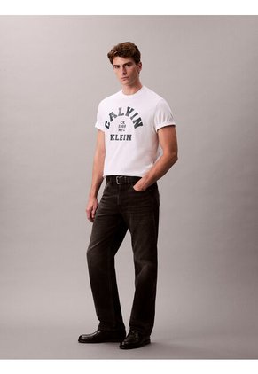 Camiseta Blanca Con Gráfico De Logo Calvin Klein