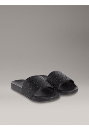 Sandalias Negro Con Logo Calvin Klein