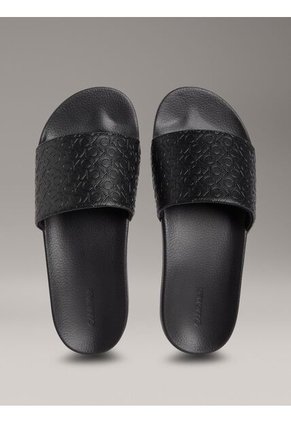 Sandalias Negro Con Logo Calvin Klein