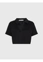 Camiseta Cropped Tipo Polo Mujer Negro Calvin Klein de Calvin Klein