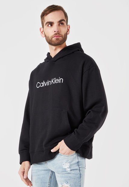 Hoodie Negro-Blanco Calvin Klein