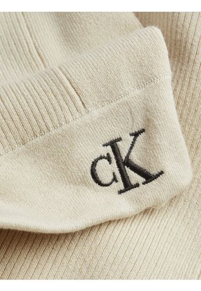 Saco Beige Cropped Manga Larga Con Logo Para Mujer Calvin Klein