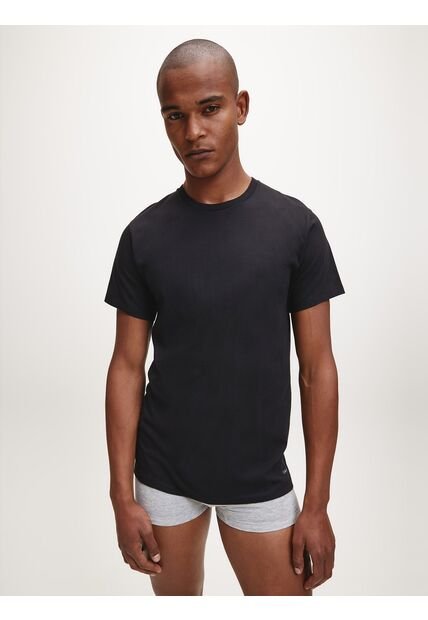 Paquete De 3 Camisetas Negras Cuello Redondo Calvin Klein