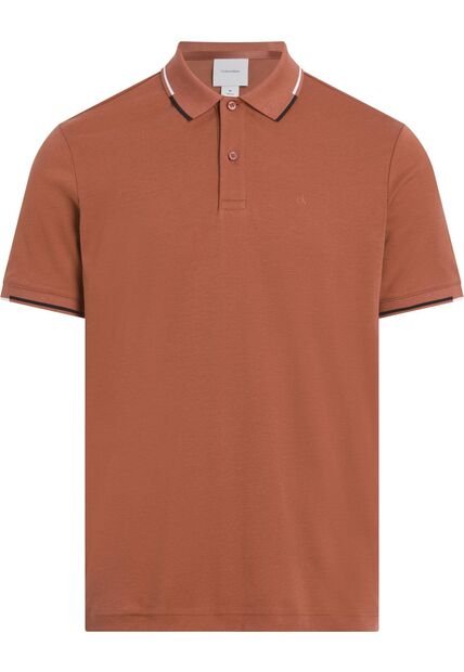 Polo Rojo Slim Con Detalle En Bordes Calvin Klein