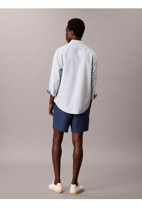 Pantaloneta Azul De Felpa Con Logotipo Bordado Calvin Klein