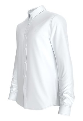 Camisa Blanca Slim Con Mini Monograma Calvin Klein
