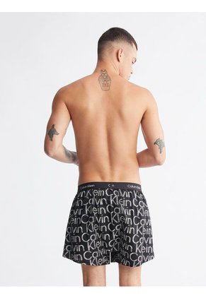 Bóxer Negro De Algodón Con Estampado Calvin Klein