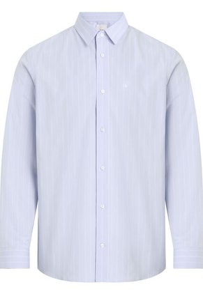 Camisa Azul Poplin Con Multi Rayas Calvin Klein