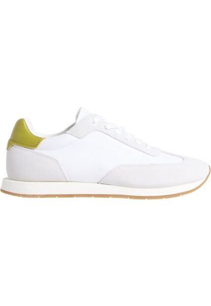 Tenis Blanco De Perfil Bajo De Ante Calvin Klein