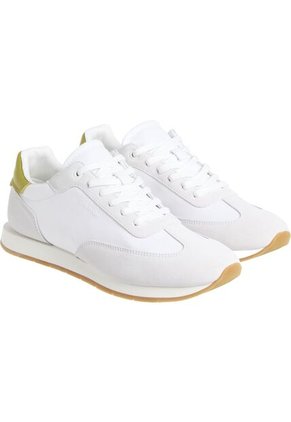 Tenis Blanco De Perfil Bajo De Ante Calvin Klein