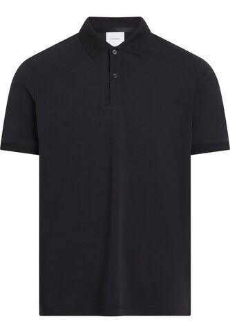 Polo Negro Con Logotipo En El Pliegue De Botones Calvin Klein Calvin Klein