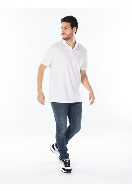 Polo Blanco Piqué De Algodón Calvin Klein