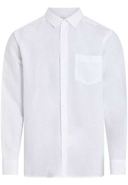Camisa Blanca De Lino Y Algodón Calvin Klein