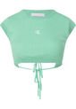 Crop Top Verde De Punto Cropped Con Espalda Abierta Calvin Klein de Calvin Klein
