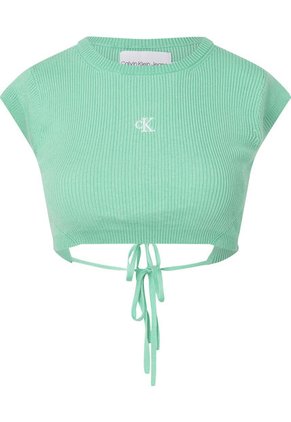 Crop Top Verde De Punto Cropped Con Espalda Abierta Calvin Klein