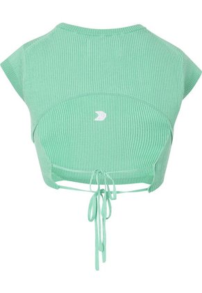 Crop Top Verde De Punto Cropped Con Espalda Abierta Calvin Klein