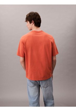 Camiseta Roja Holgada Con Logo Gráfico Con Letras Calvin Klein