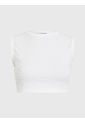 Camiseta Blanca Top Cropped Con Estampado Calvin Klein de Calvin Klein