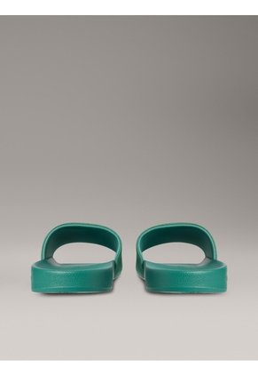 Sandalias Verde Deslizantes Con Monograma Calvin Klein