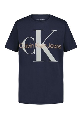 Camiseta Azul Manga Corta Con Logo De Monograma Calvin Klein Calvin Klein