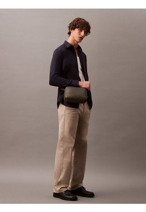 Camisa Azul Slim Fit Elástica De Manga Larga Calvin Klein