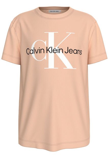 Camiseta Naranja Unisex Con Logo Calvin Klein