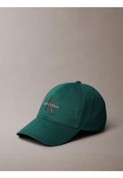 Gorra Verde De Béisbol Con Logo Monograma Bordado Calvin Klein