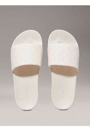 Sandalias Blancas De Jacquard Con Logo Calvin Klein