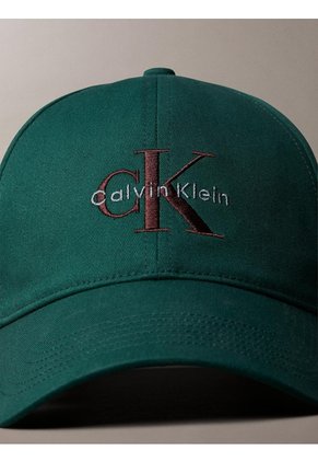 Gorra Verde De Béisbol Con Logo Monograma Bordado Calvin Klein