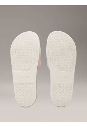 Sandalias Blancas De Jacquard Con Logo Calvin Klein