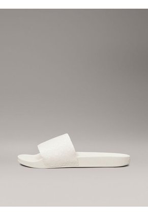 Sandalias Blancas De Jacquard Con Logo Calvin Klein