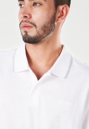 Polo Blanco-Gris Calvin Klein