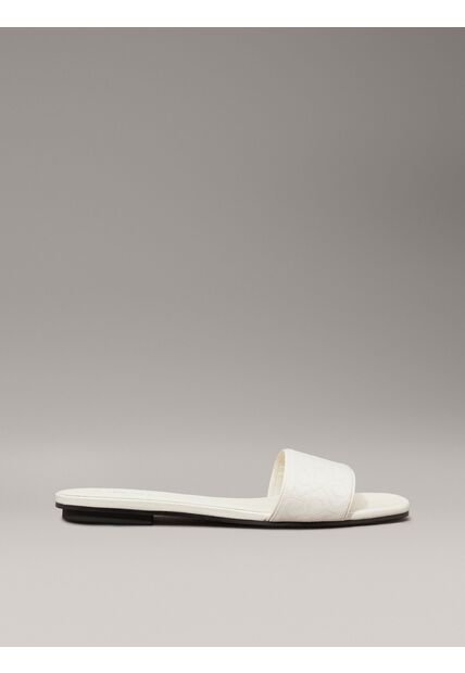 Sandalias Blanco De Jacquard Con Logo Calvin Klein