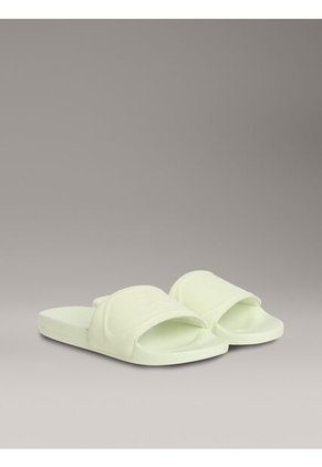 Sandalias Verde Con Monograma En Relieve Calvin Klein