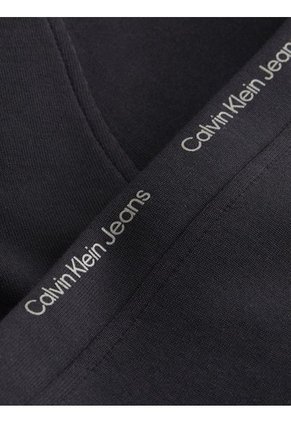 Jogger Negro Con Cintas Laterales Y Logo Repetitivo Calvin Klein