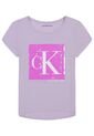 Camiseta Morado Con Logotipo De Lentejuelas Para Niña Calvin Klein de Calvin Klein
