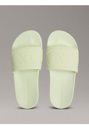 Sandalias Verde Con Monograma En Relieve Calvin Klein