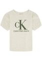 Camiseta Para Niña Con Mangas De Globo Beige Calvin Klein de Calvin Klein