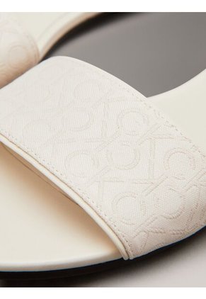 Sandalias Blanco De Jacquard Con Logo Calvin Klein