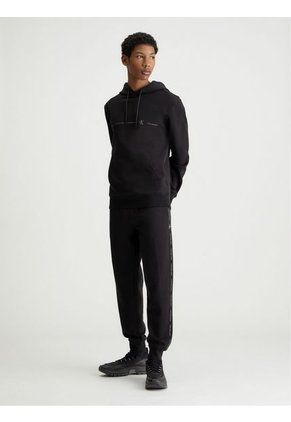 Jogger Negro Con Cintas Laterales Y Logo Repetitivo Calvin Klein
