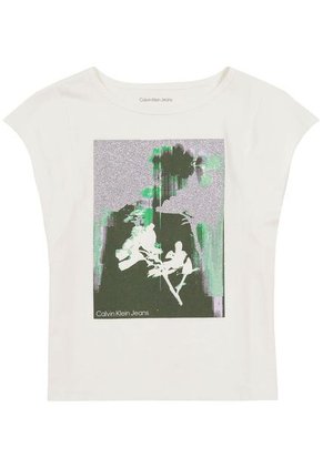 Camiseta Blanca Flutter Floral Para Niña Calvin Klein